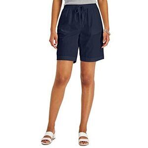Karen S Women's Petite Cotton Gemma Shorts,Created Navy